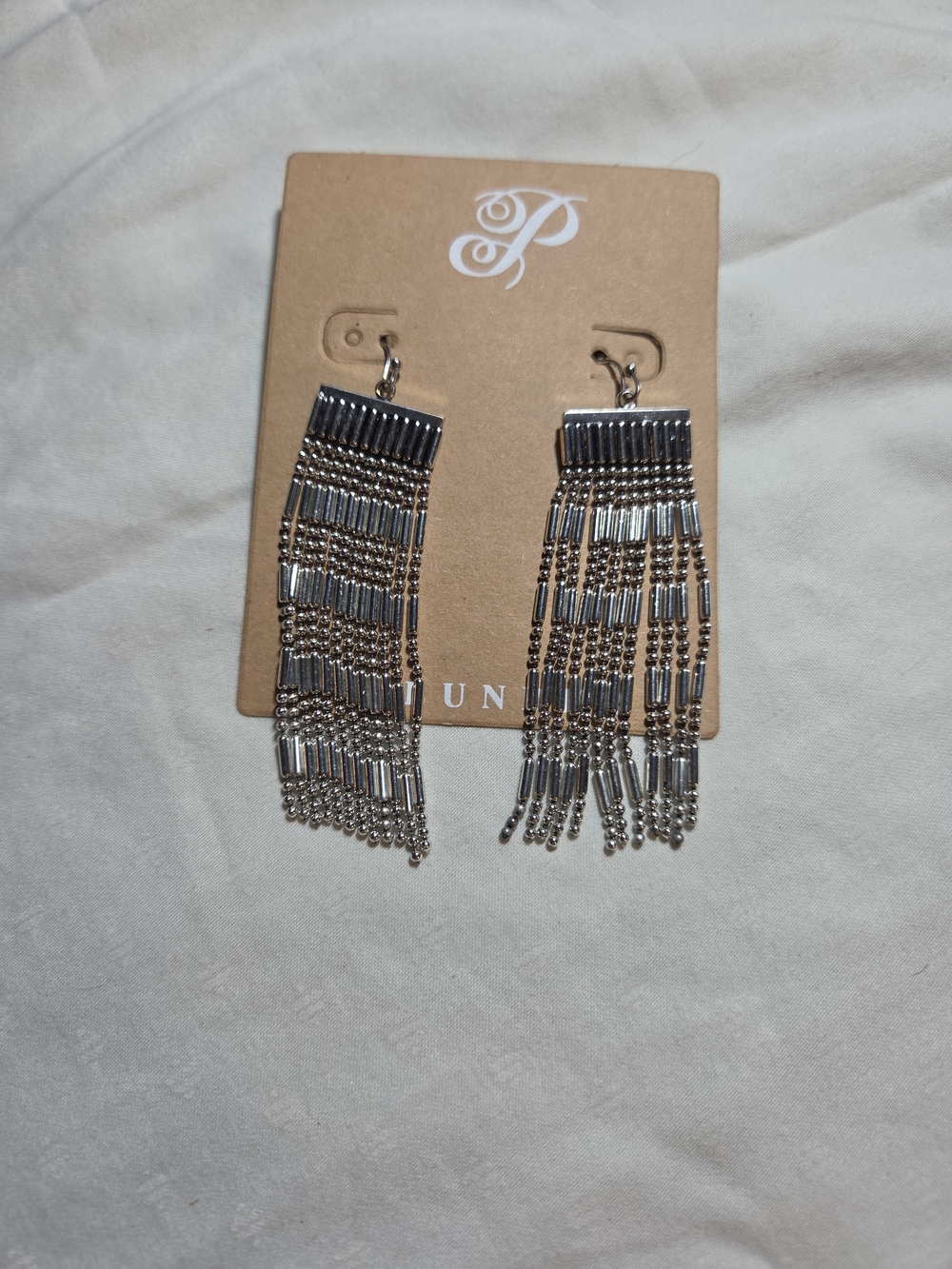 Plunder Silver Fringe Dangle Earrings